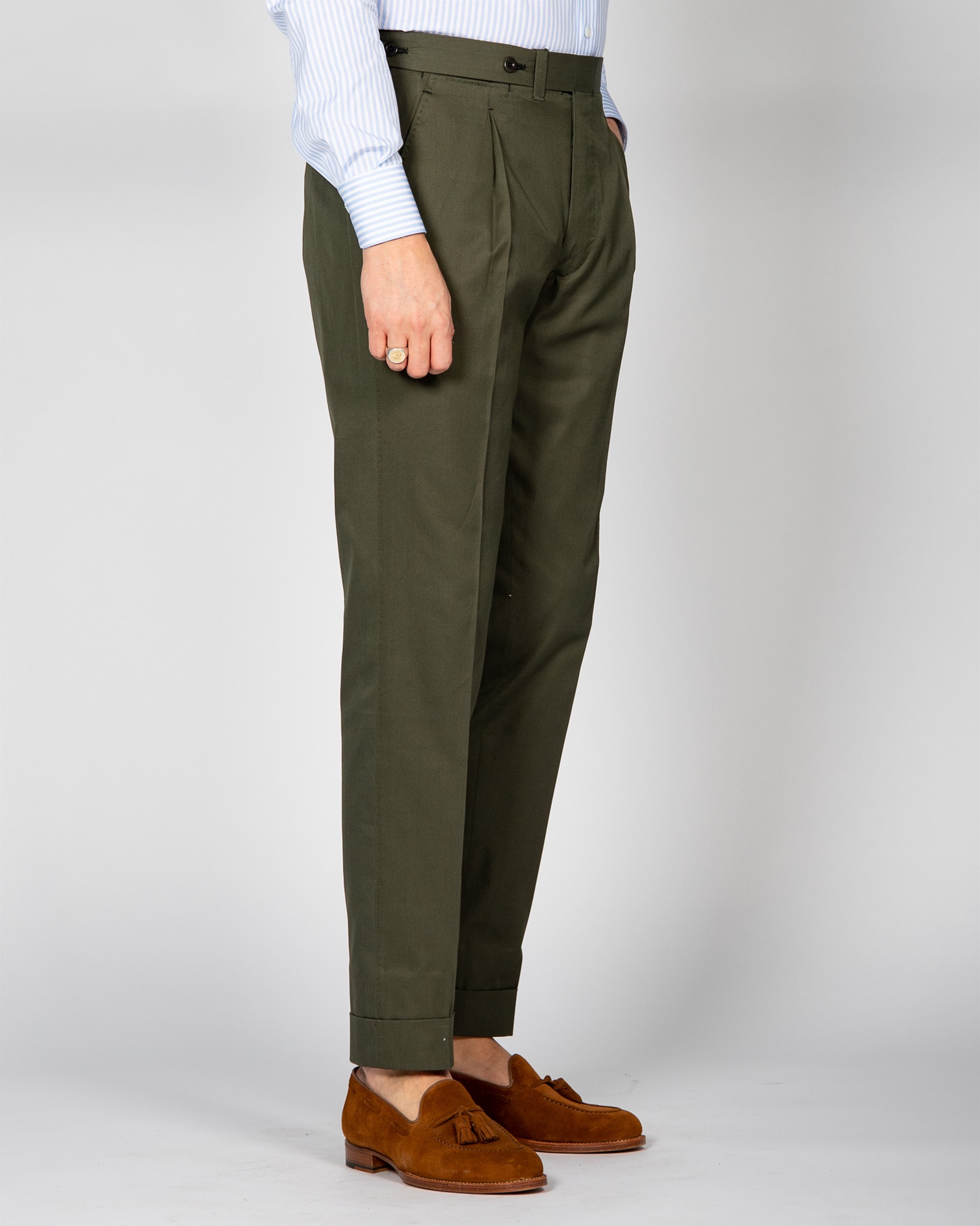 Ambrosi Green Cotton Trousers H&S