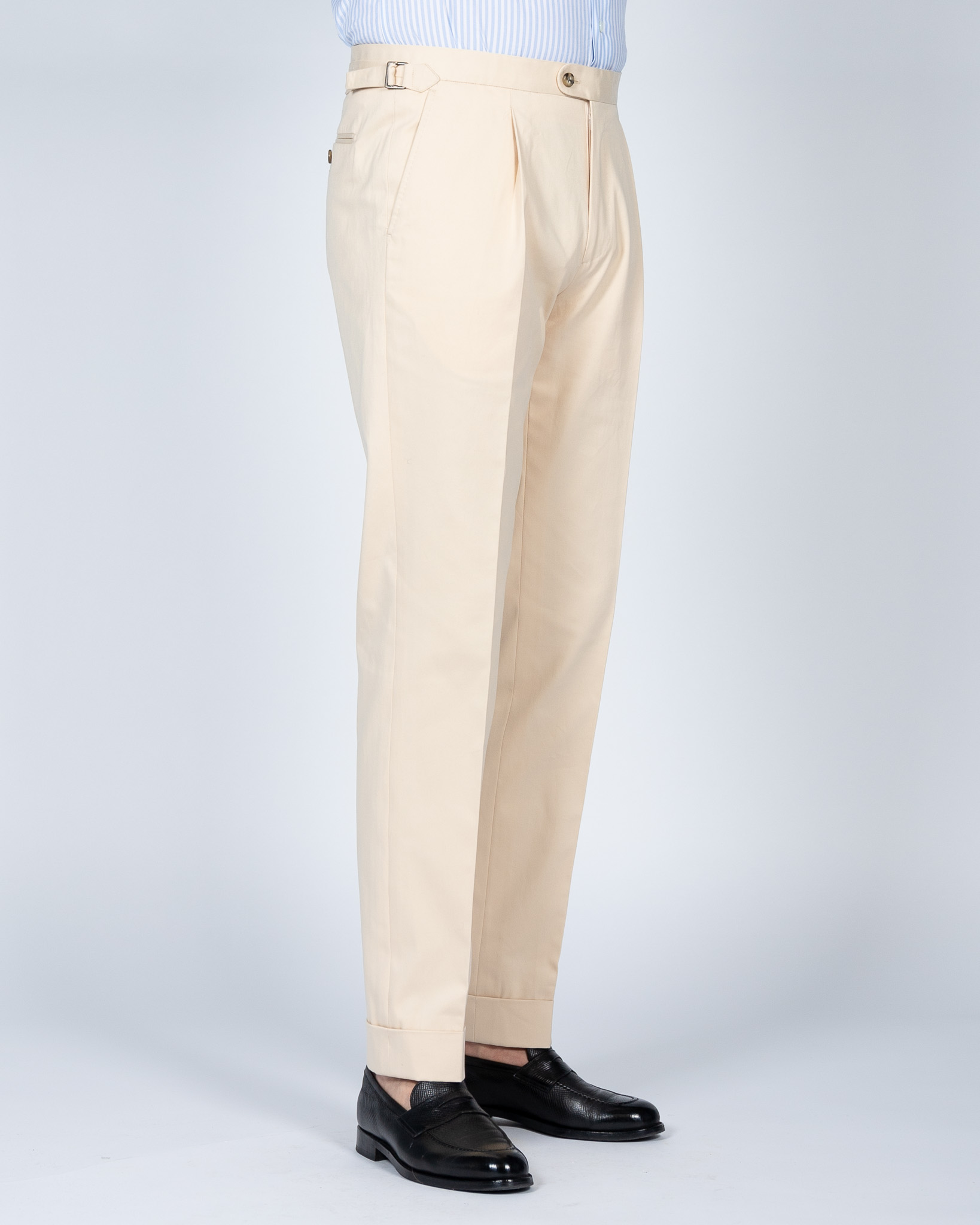 Concrete Regular Fit Light Grey Single Pleat Trousers