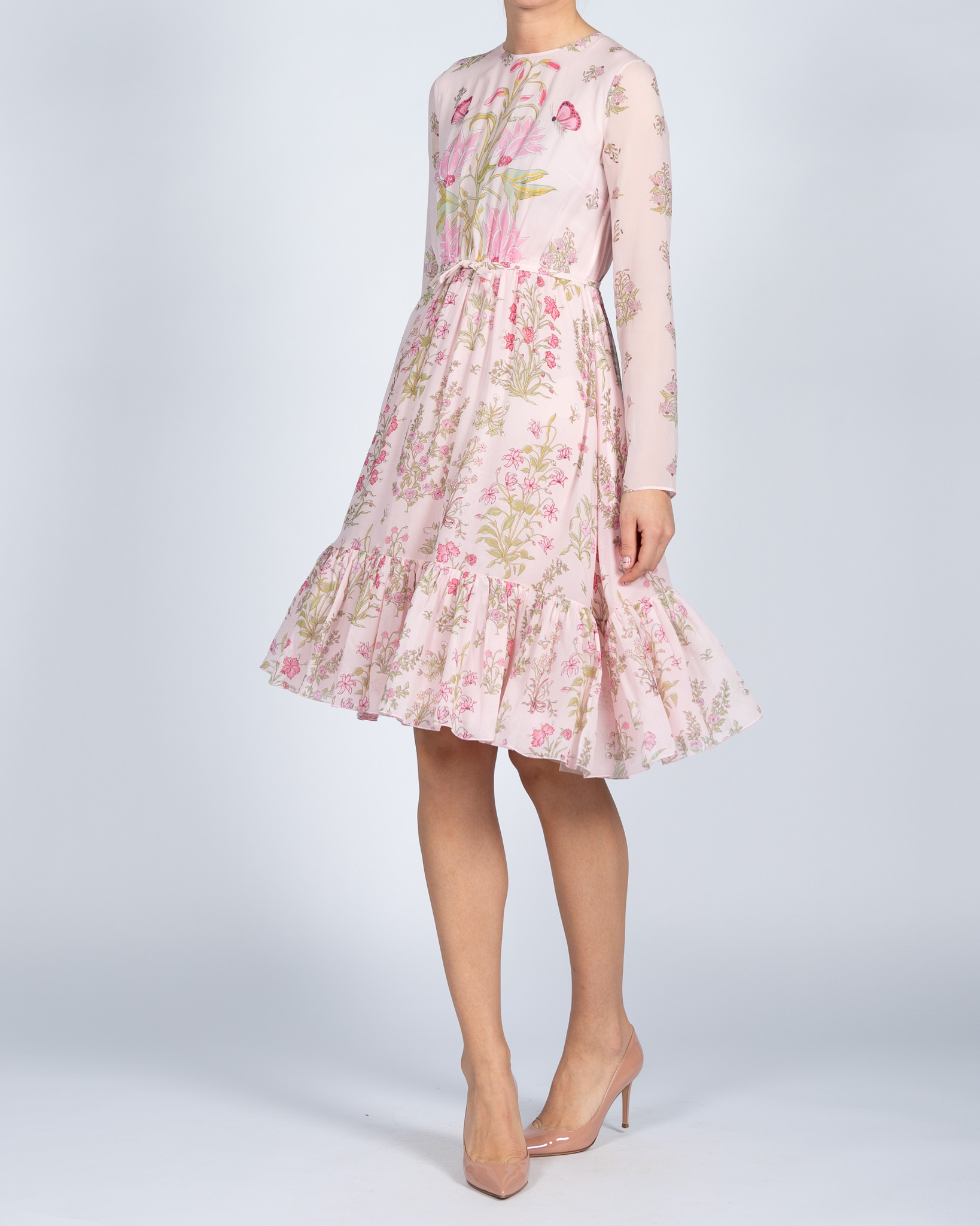 Silk Georgette Flower Print Dress