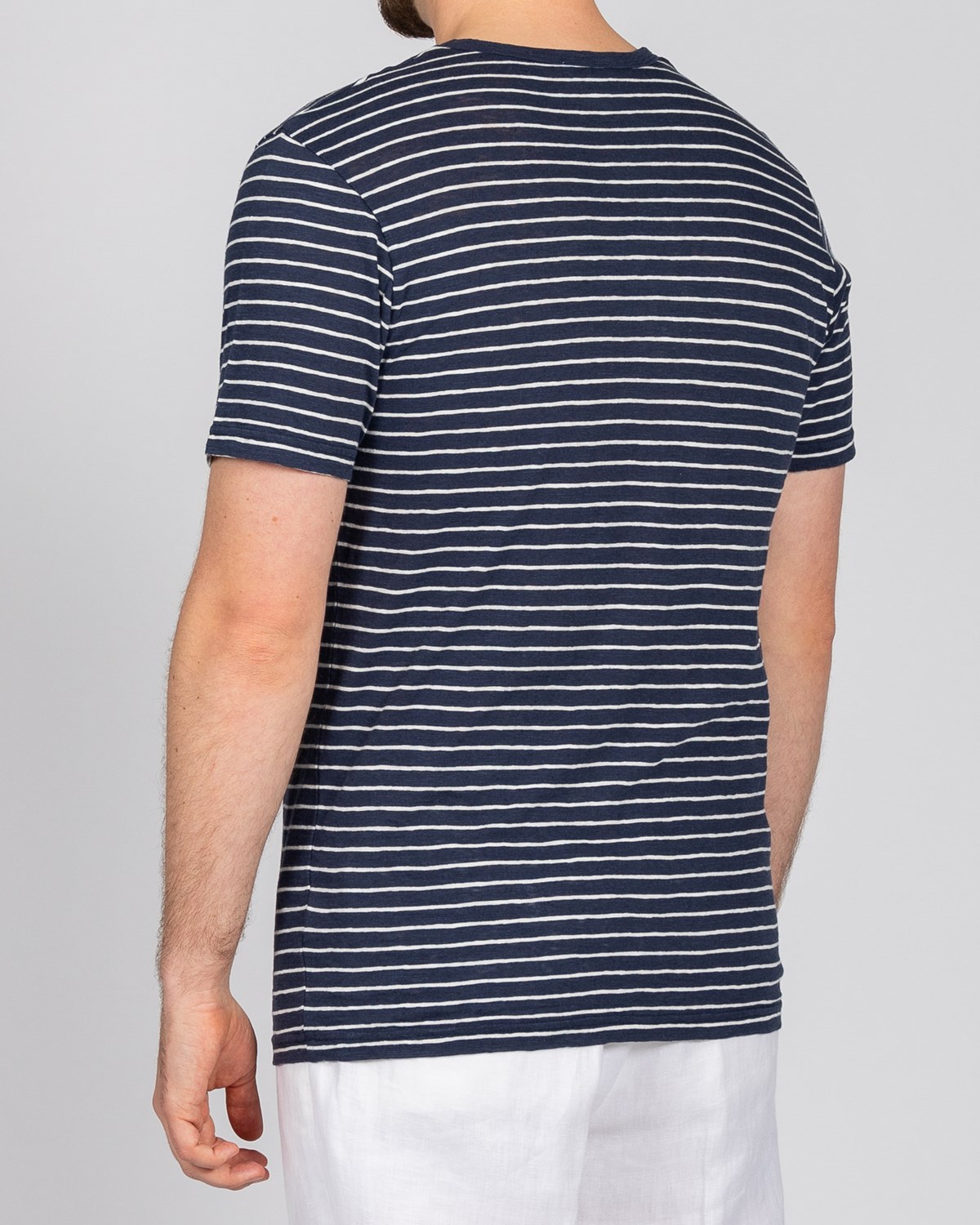Short Sleeve Cotton/Linen Crew Neck T-Shirt