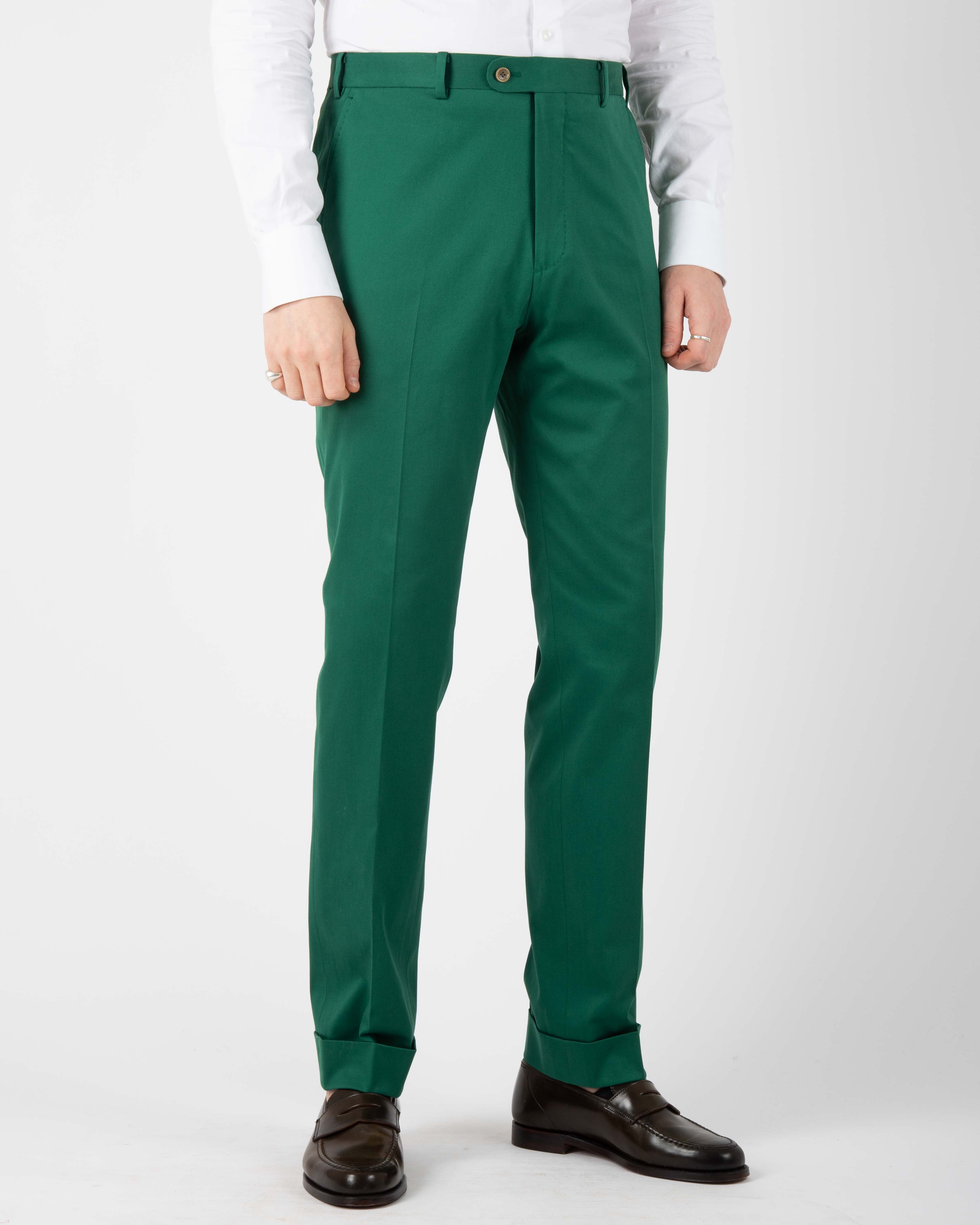 Flat Front Trouser in Cream Stretch Cotton Twill - Cad & The Dandy-atpcosmetics.com.vn