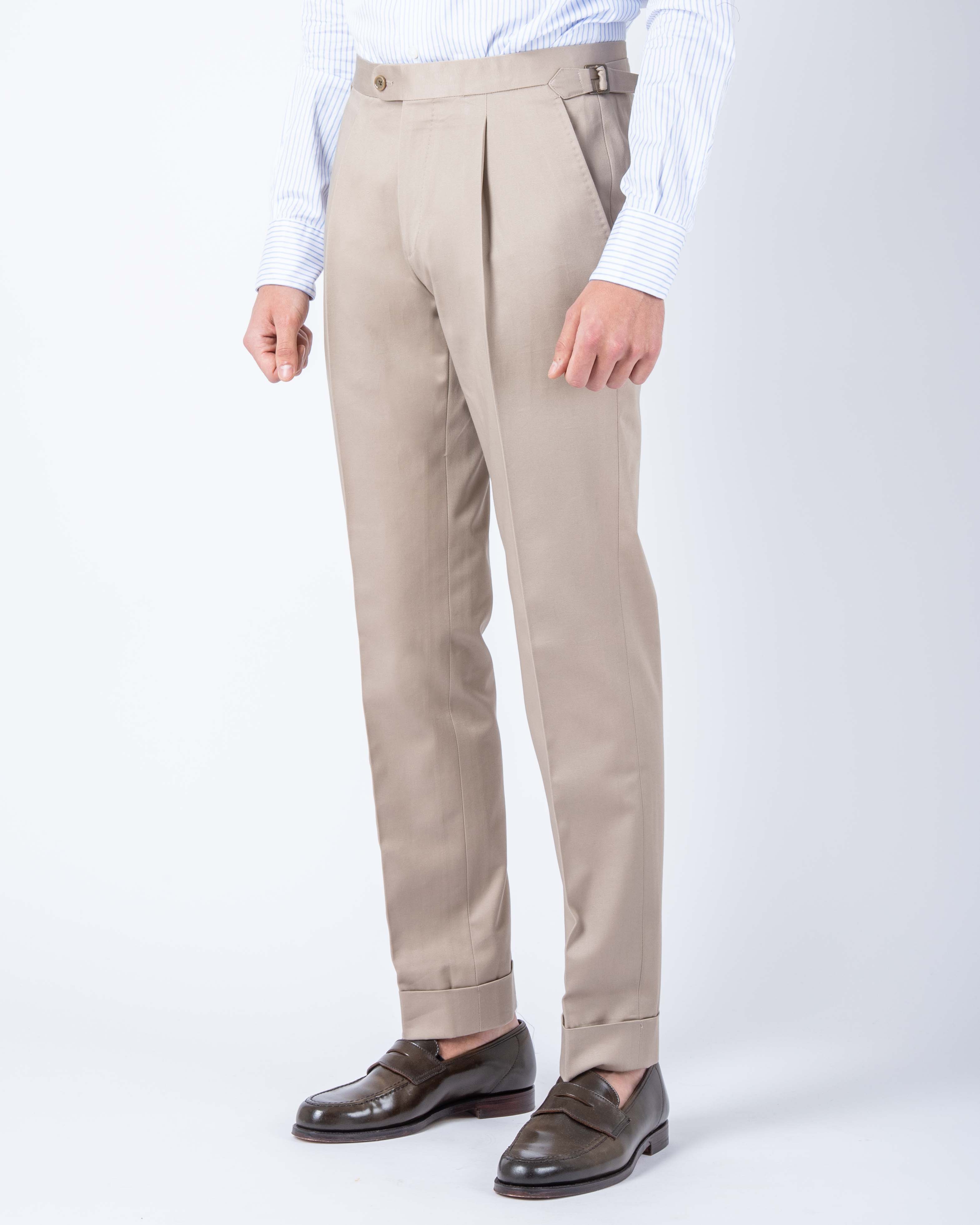 Single Pleat Trouser Sage In Corduroy  SUKETDHIR
