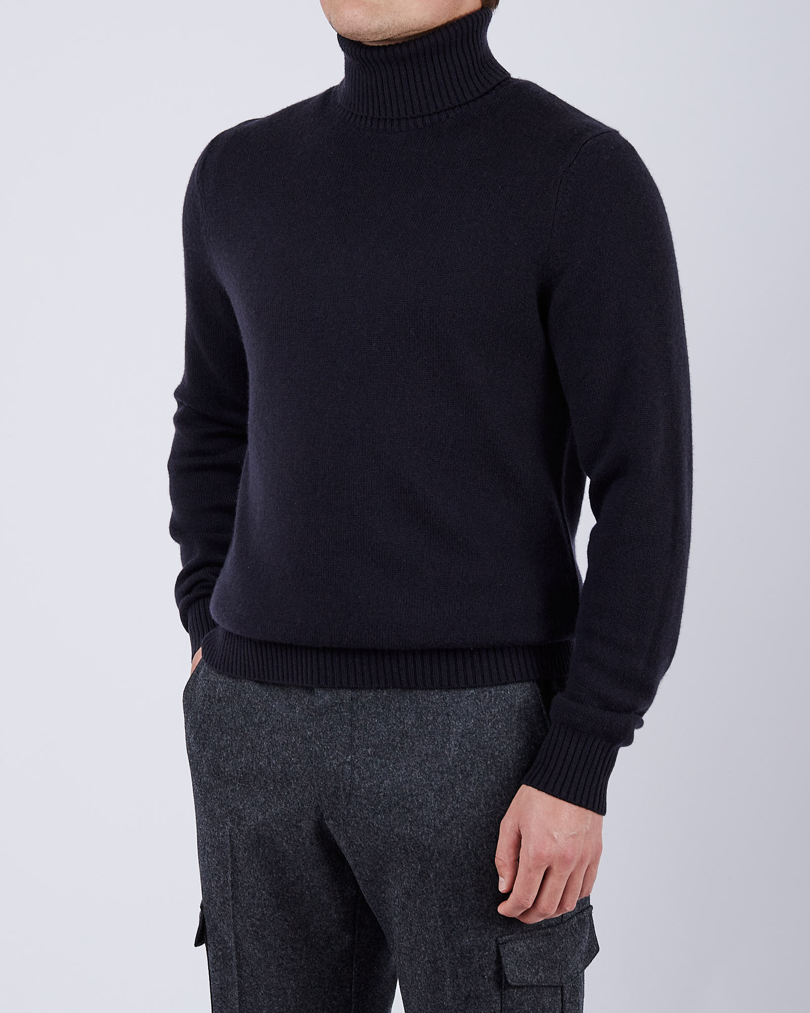 Plain Wool Roll-Neck Sweater